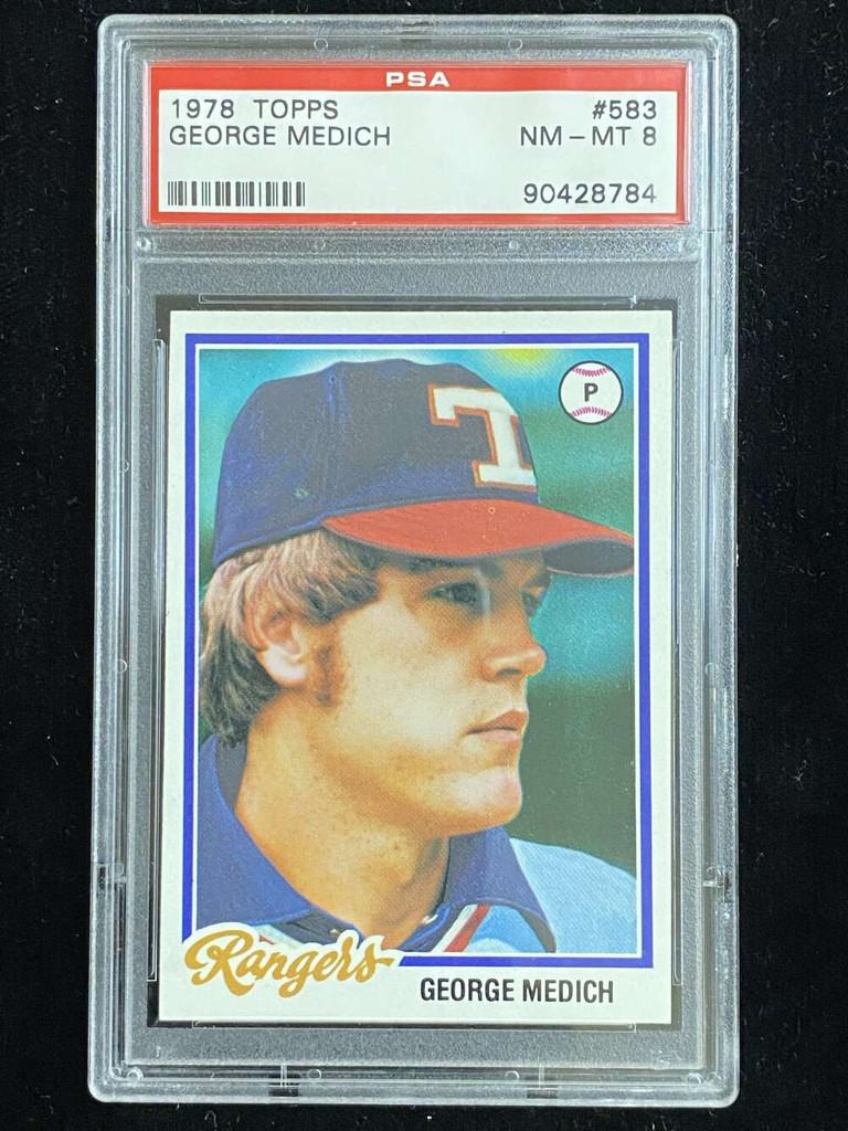 1978 Topps #583 George Medich Rangers PSA 8 NM-Mint