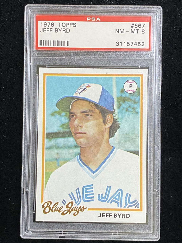 1978 Topps #667 Jeff Byrd Blue Jays PSA 8 NM-Mint