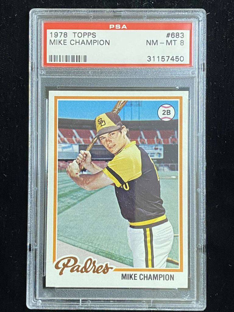 1978 Topps #683 Mike Champion Padres PSA 8 NM-Mint