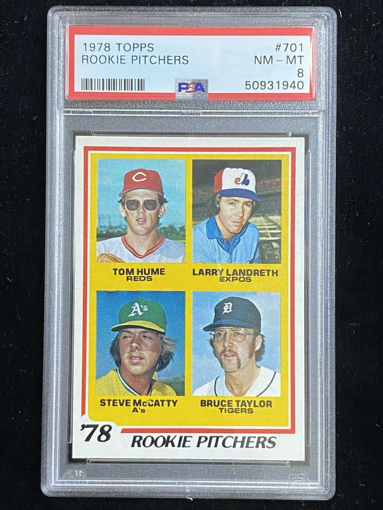 1978 Topps #701 Tom Hume Rookie Pitchers PSA 8 NM-Mint