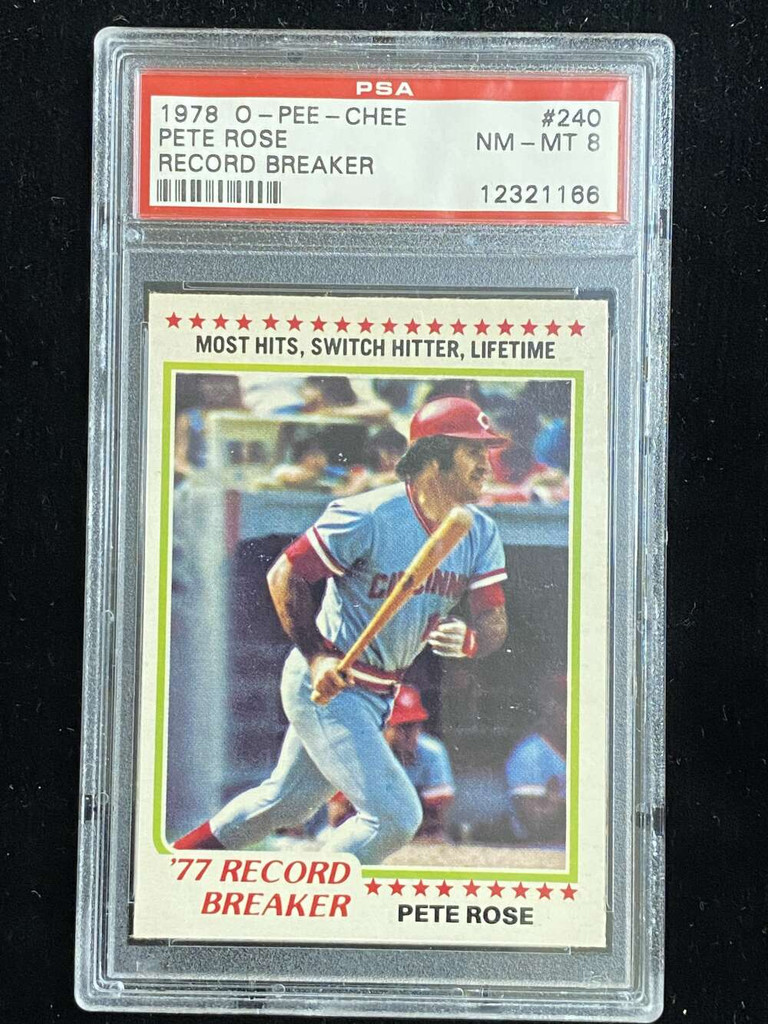 1978 OPC O-Pee-Chee #240 Pete Rose Reds PSA 8 NM-Mint Record Breaker