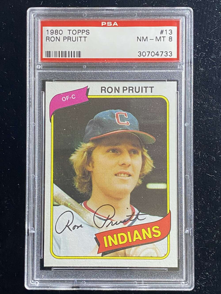 1980 Topps #13 Run Pruitt Indians PSA 8 NM-Mint
