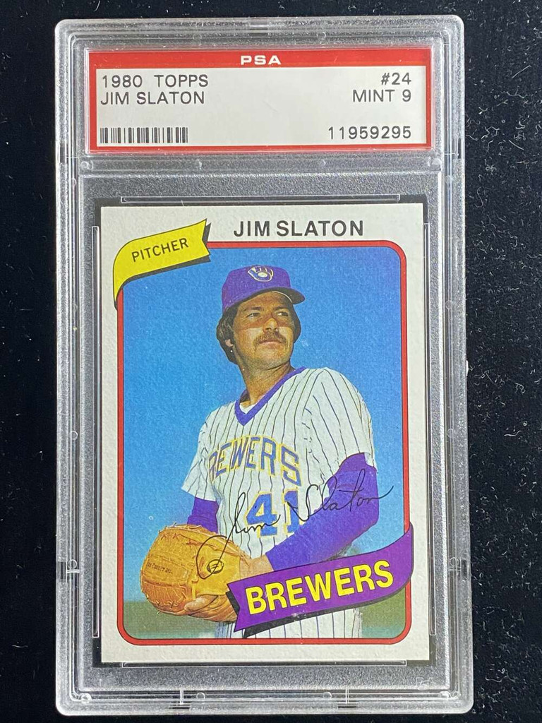 1980 Topps #24 Jim Slaton Brewers PSA 9 Mint