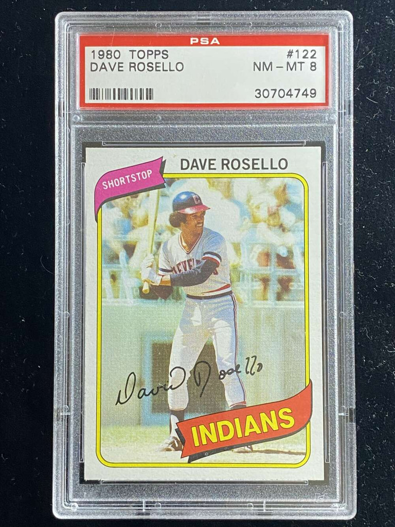 1980 Topps #122 Dave Rosello Indians PSA 8 NM-Mint