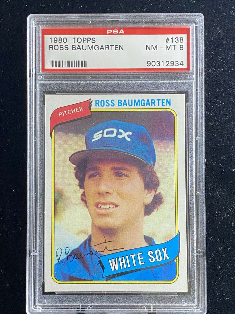 1980 Topps #138 Ross Baumgarten White Sox PSA 8 NM-Mint