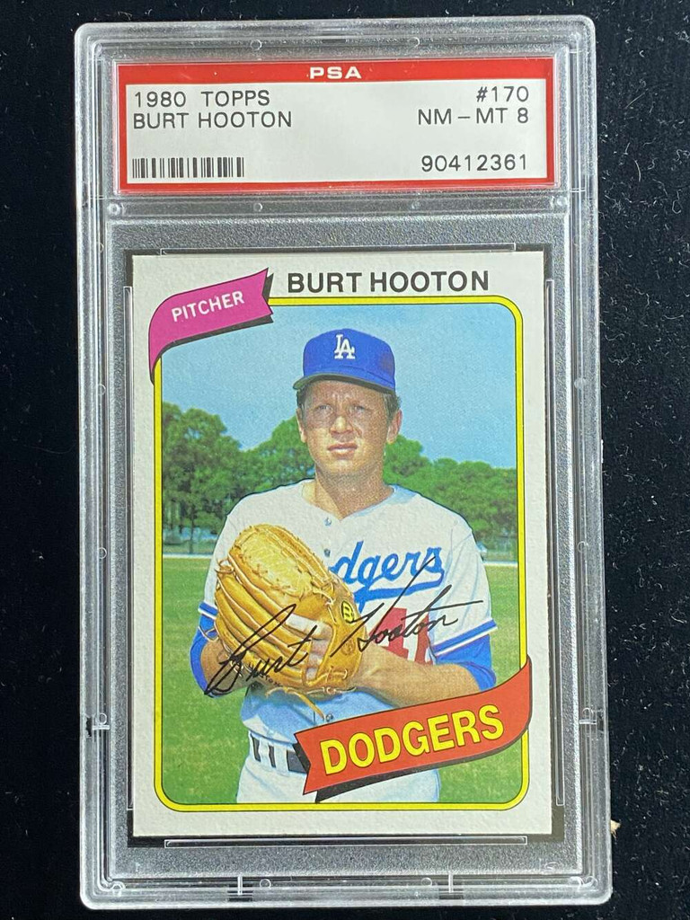 1980 Topps #170 Burt Hooten Dodgers PSA 8 NM-Mint