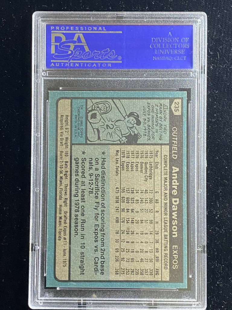1980 Topps #235 Andre Dawson Expos PSA 8 NM-Mint Jim Rice