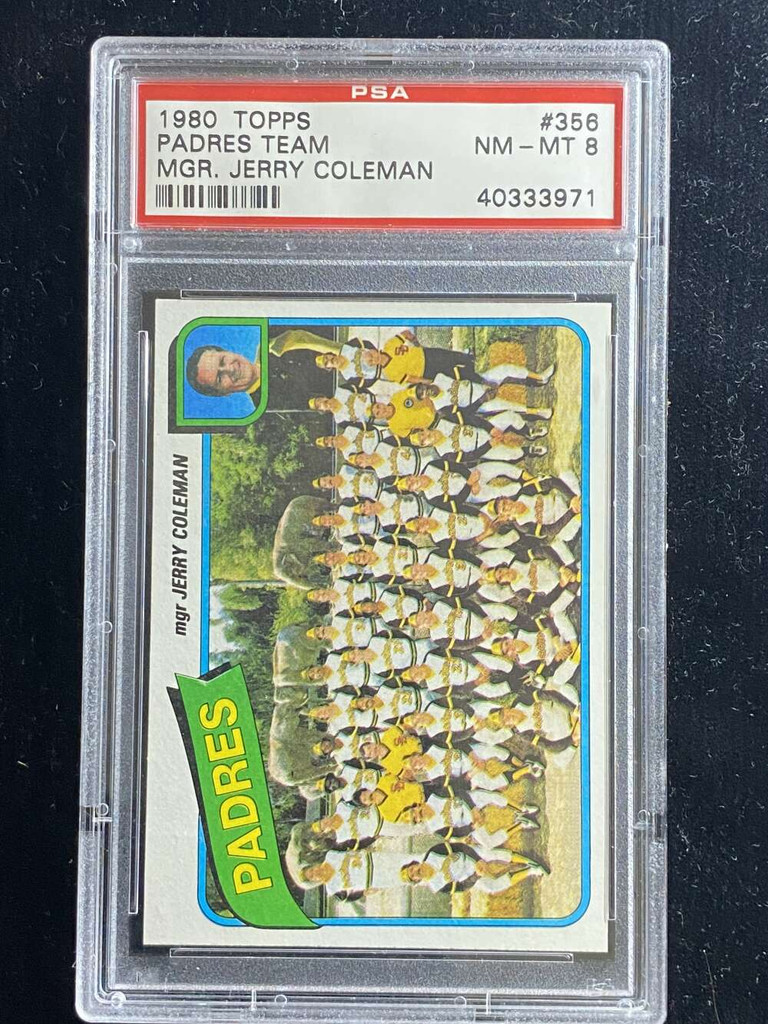 1980 Topps #356 San Diego Padres PSA 8 NM-Mint Team Card