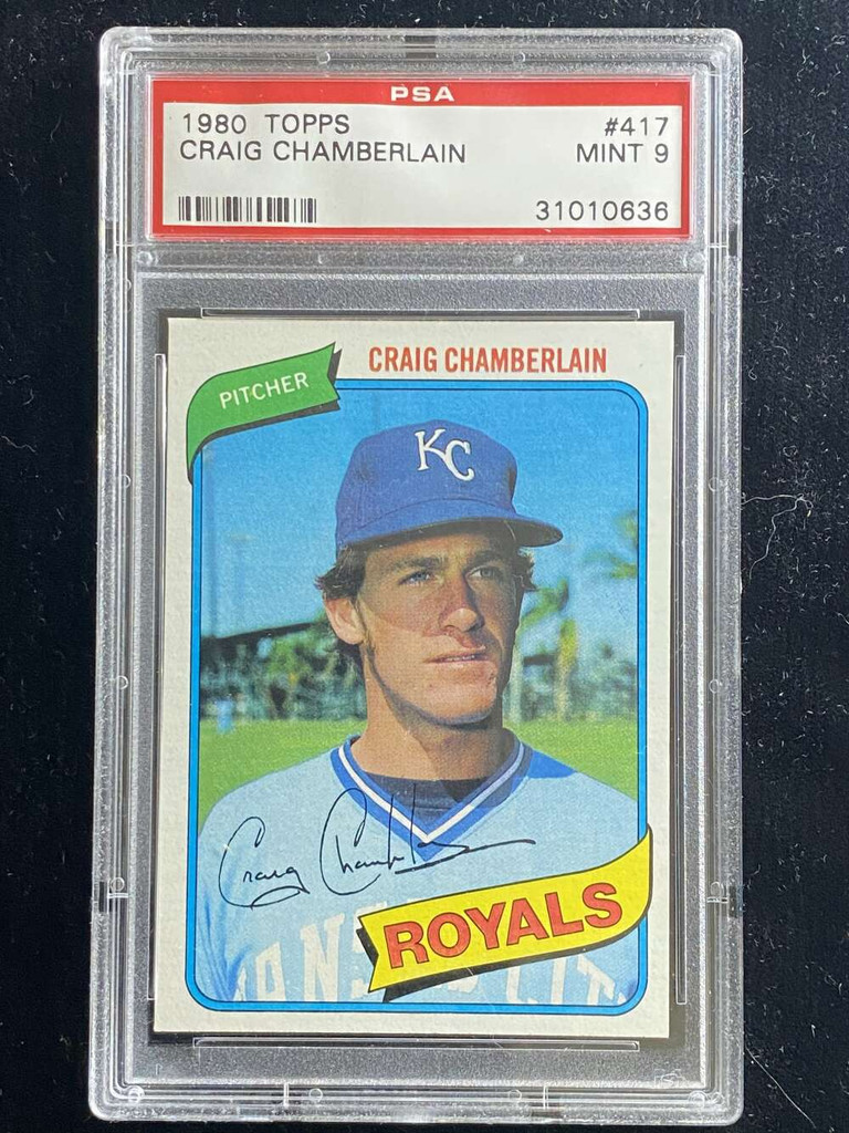 1980 Topps #417 Craig Chamberlain Royals PSA 9 Mint