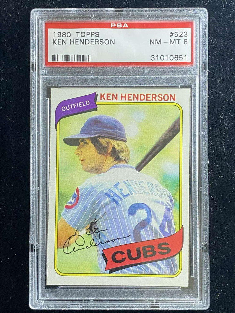 1980 Topps #523 Ken Henderson Cubs PSA 8 NM-Mint