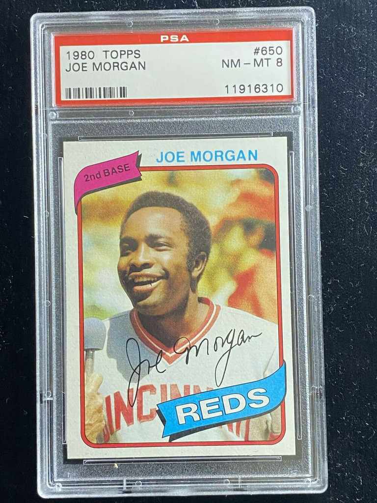 1980 Topps #650 Joe Morgan Reds PSA 8 NM-Mint
