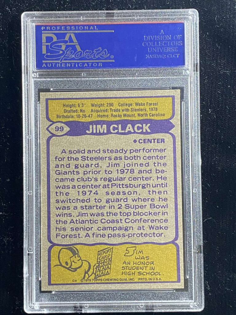 1979 Topps #99 Jim Clack Giants PSA 8 NM-Mint