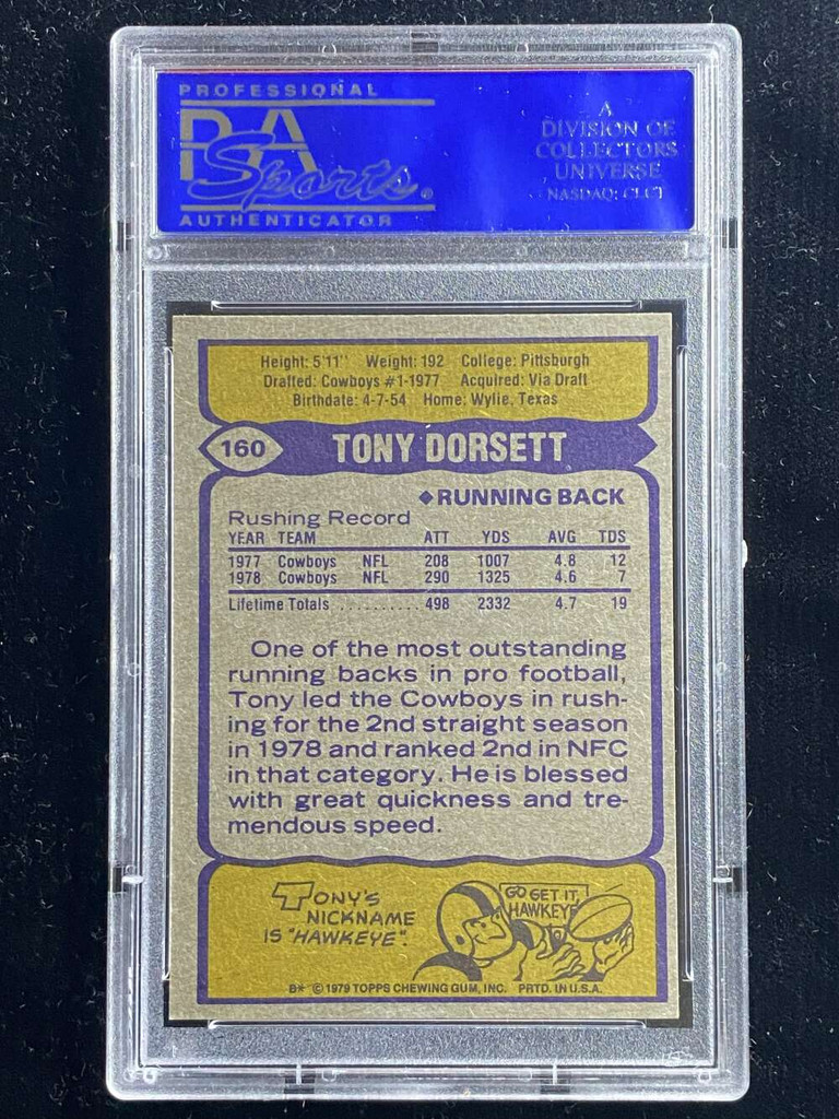 1979 Topps #160 Tony Dorsett Cowboys PSA 8 NM-Mint