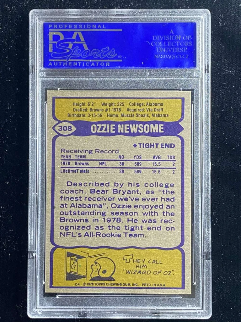 1979 Topps #308 Ozzie Newsome Browns PSA 7 Near Mint RC