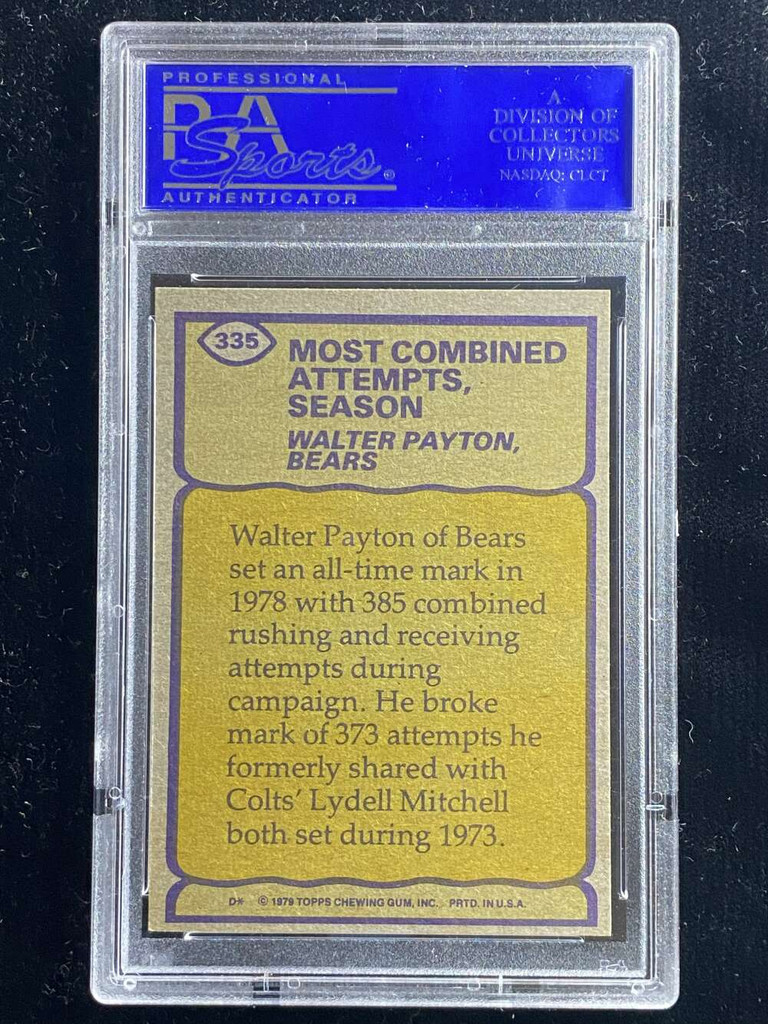 1979 Topps #335 Walter Payton Bears PSA 7 Near Mint record Breaker