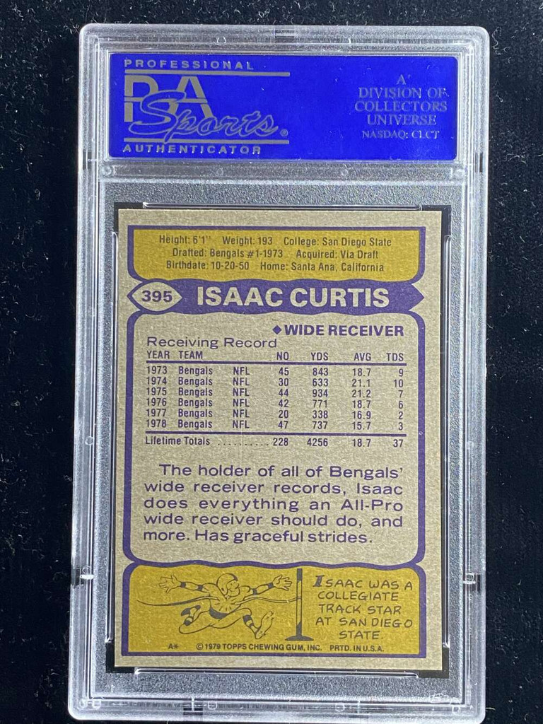 1979 Topps #395 Isaac Curtis Bengals PSA 8 NM-Mint All Star