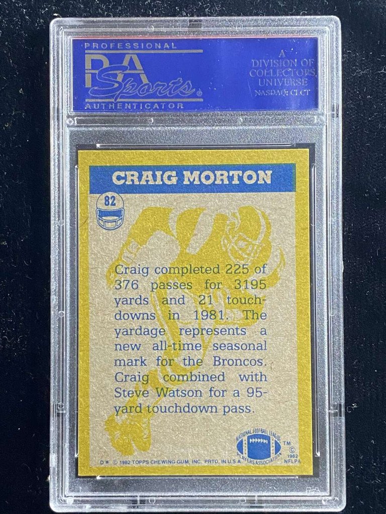 1982 Topps #82 Craig Morton Broncos PSA 9 Mint