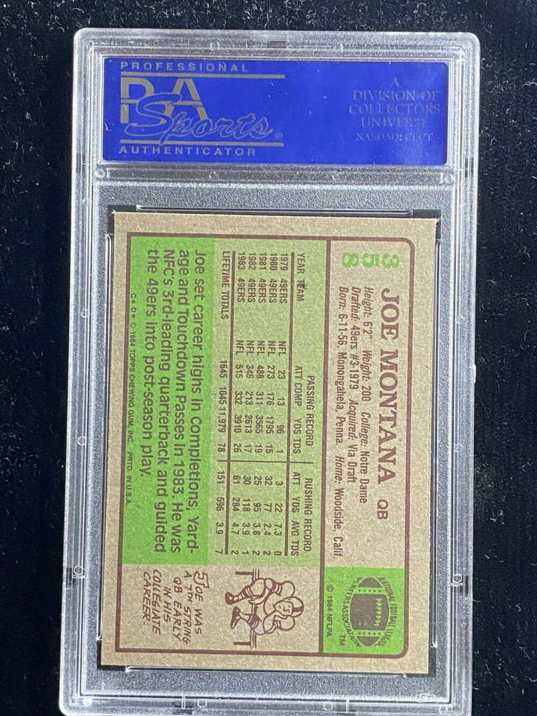 1984 Topps #358 Joe Montana 49ers PSA 8 NM-Mint