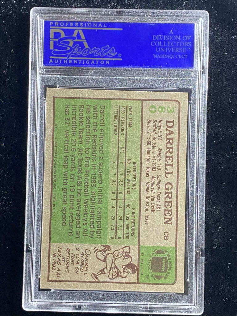 1984 Topps #380 Darrell Green Redskins PSA 8 NM-Mint RC