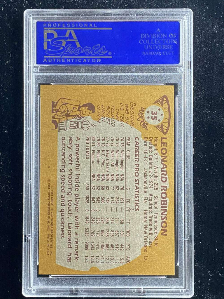 1981-82 Topps #35 Leonard Truck Robinson Suns PSA 8 NM-Mint