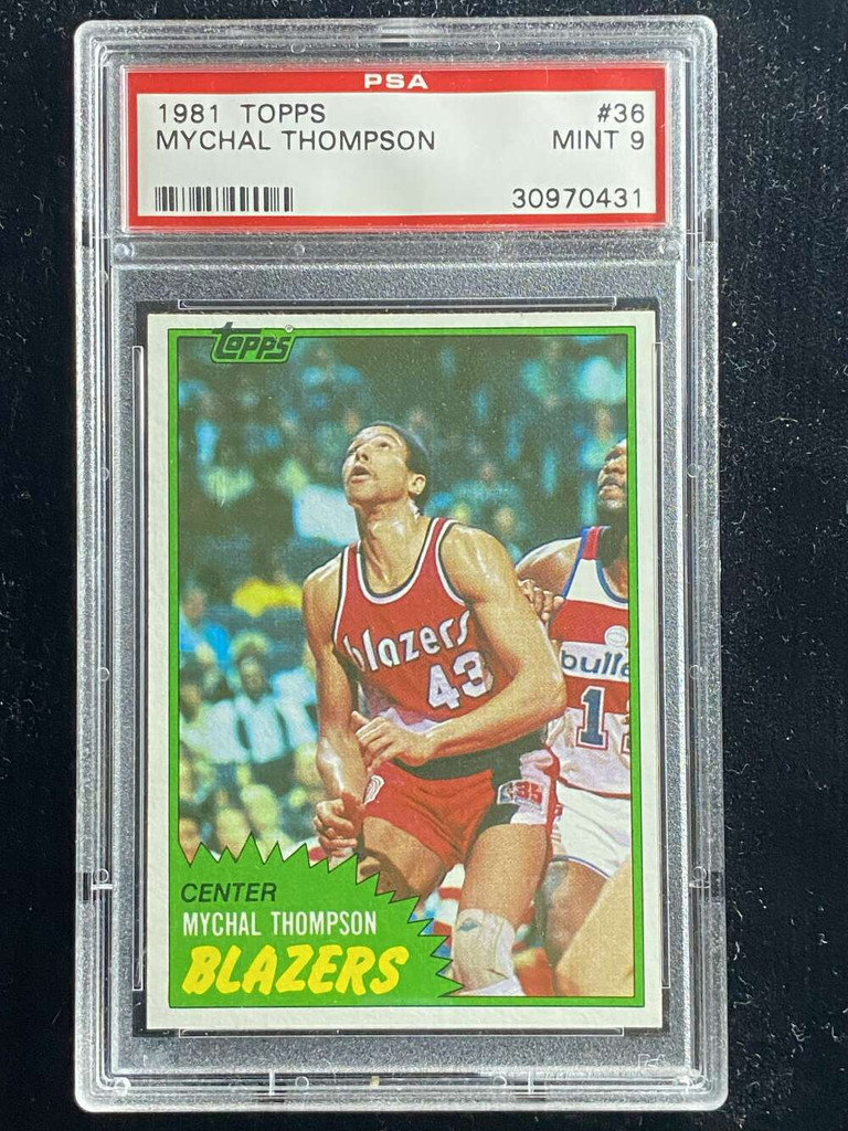 1981-82 Topps #36 Mychal Thompson Blazers PSA 9 Mint