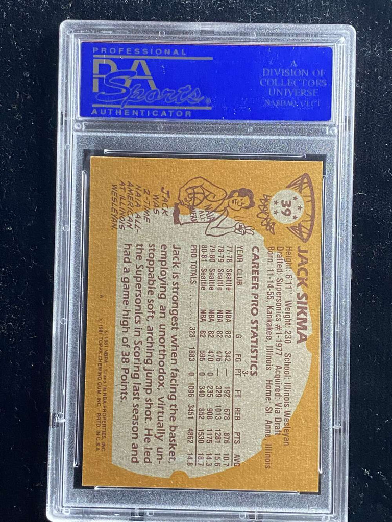 1981-82 Topps #39 Jack Sikma Sonics PSA 8 NM-Mint