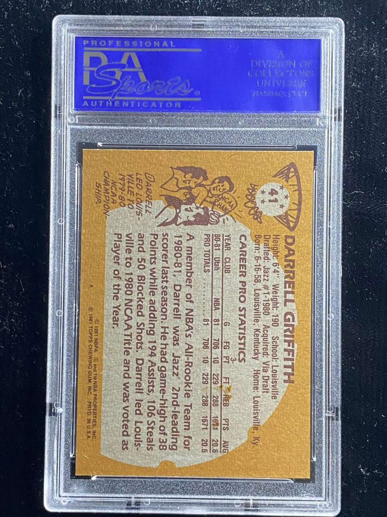 1981-82 Topps #41 Darrell Griffith Jazz PSA 8 NM-Mint