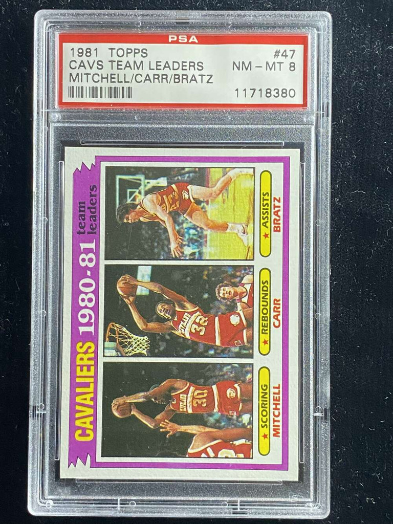 1981-82 Topps #47 Mitchell Carr Bratz Cavaliers PSA 8 NM-Mint Team Leaders