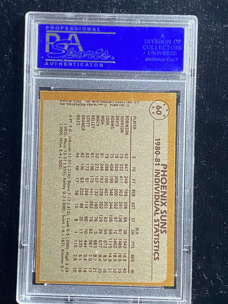 1981-82 Topps #60 Robinson Adams Suns PSA 9 Mint Team Leaders