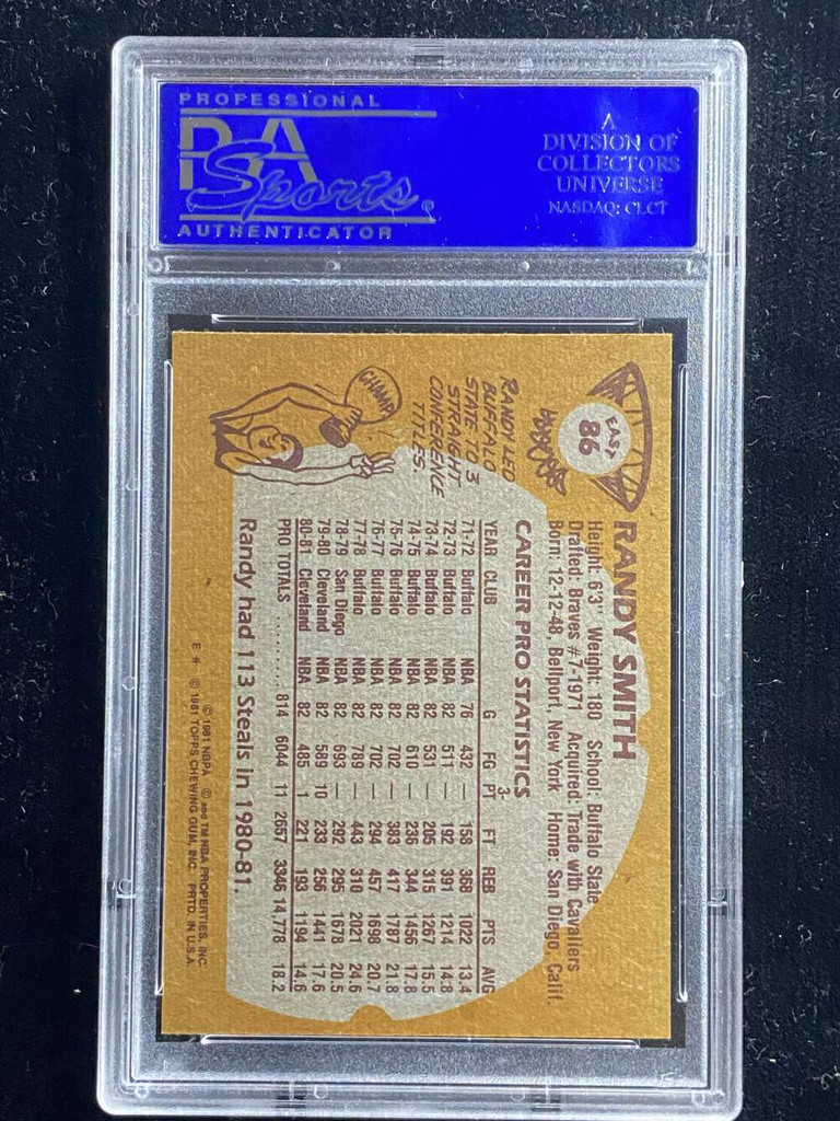 1981-82 Topps East #86 Randy Smith Knicks PSA 8 NM-Mint