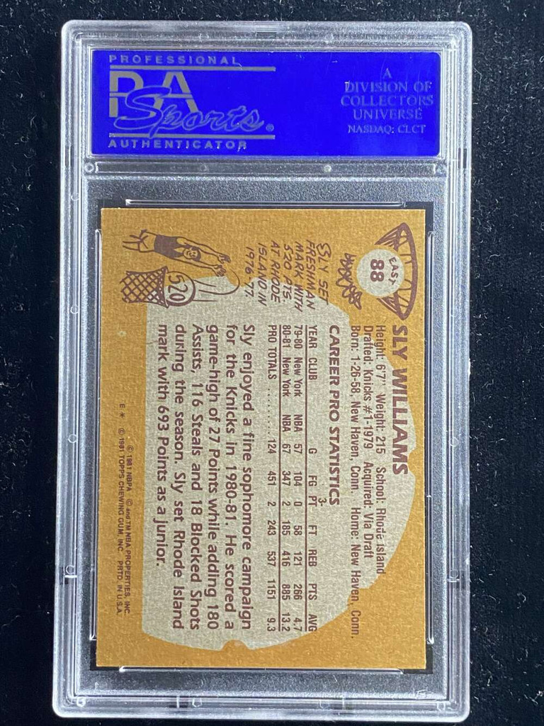 1981-82 Topps East #88 Sly Williams Knicks PSA 9 Mint