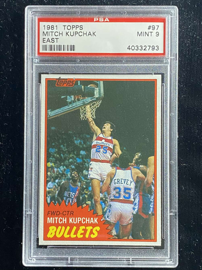 1981-82 Topps East #97 Mitch Kupchak Bullets PSA 9 Mint