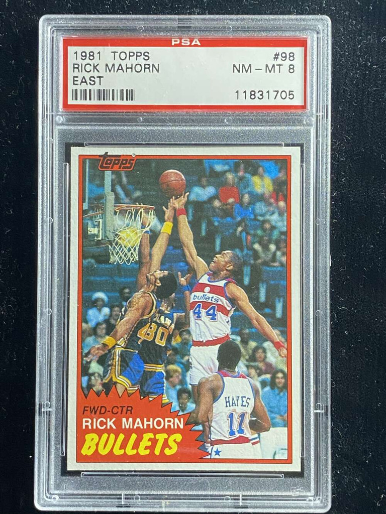 1981-82 Topps East #98 Rick Mahorn Bullets PSA 8 NM-Mint