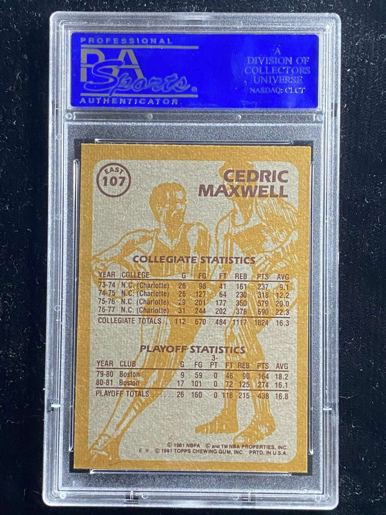 1981-82 Topps East #107 Cedric Maxwell Celtics PSA 8 NM-Mint Super Action