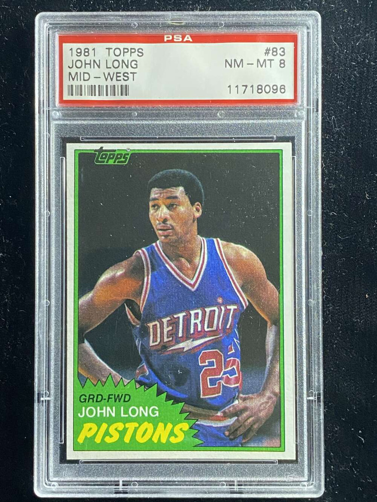 1981-82 Topps Mid-West #83 John Long Pistons PSA 8 NM-Mint