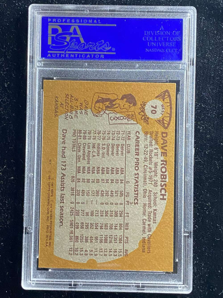 1981-82 Topps West #70 Dave Robisch Nuggets PSA 9 Mint