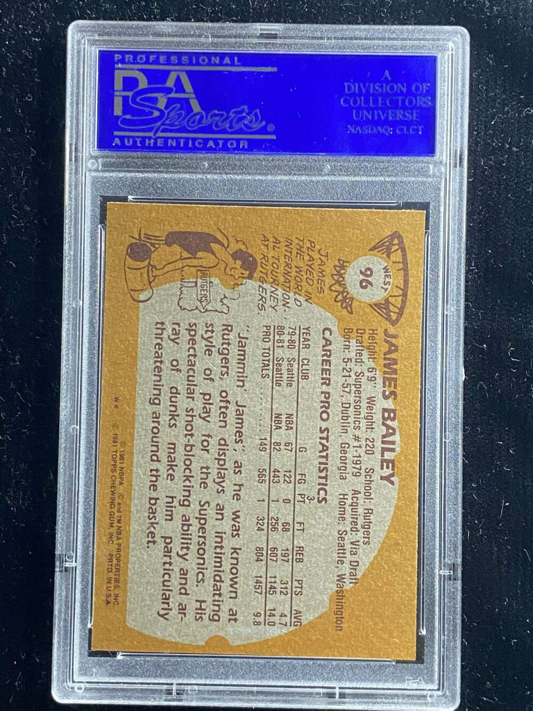 1981-82 Topps West #96 James Bailey Sonics PSA 8 NM-Mint