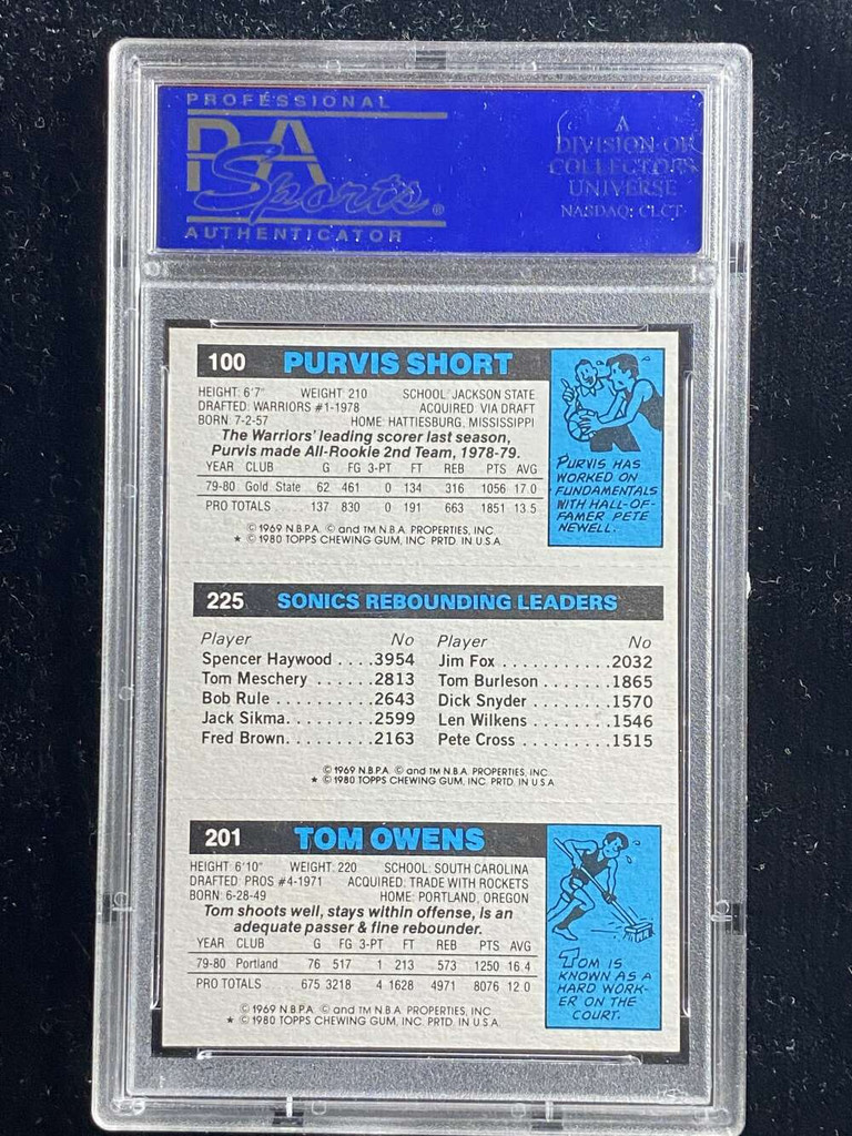 1980-81 Topps  Owens Sikma Short PSA 8 NM-Mint