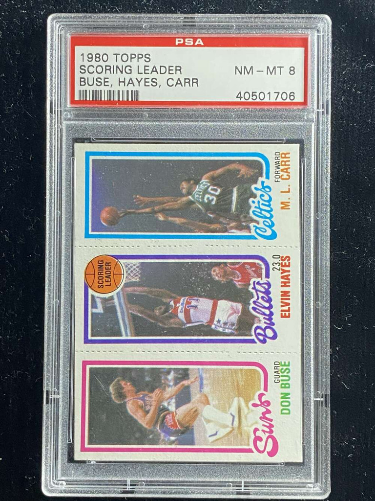 1980-81 Topps  Buse Hayes Carr Scoring Leader PSA 8 NM-Mint