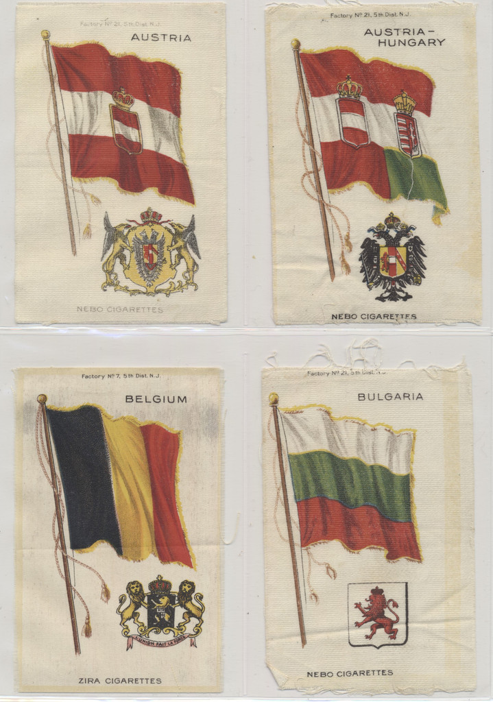 circ. 1900-1910 Tobacco Silks S35 National Flags and Arms  Lot of 18  #*sku37780