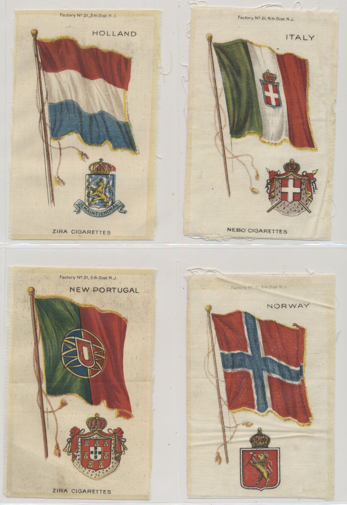 circ. 1900-1910 Tobacco Silks S35 National Flags and Arms  Lot of 18  #*sku37780