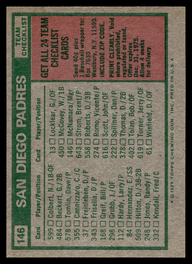 1975 Topps Mini #146 John McNamara MG NM-Mint 