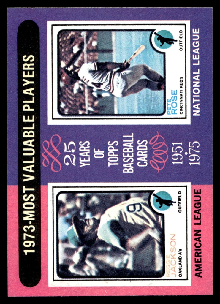1975 Topps Mini #211 1973 's Reggie Jackson/Pete Rose MVP Near Mint+  ID: 527266