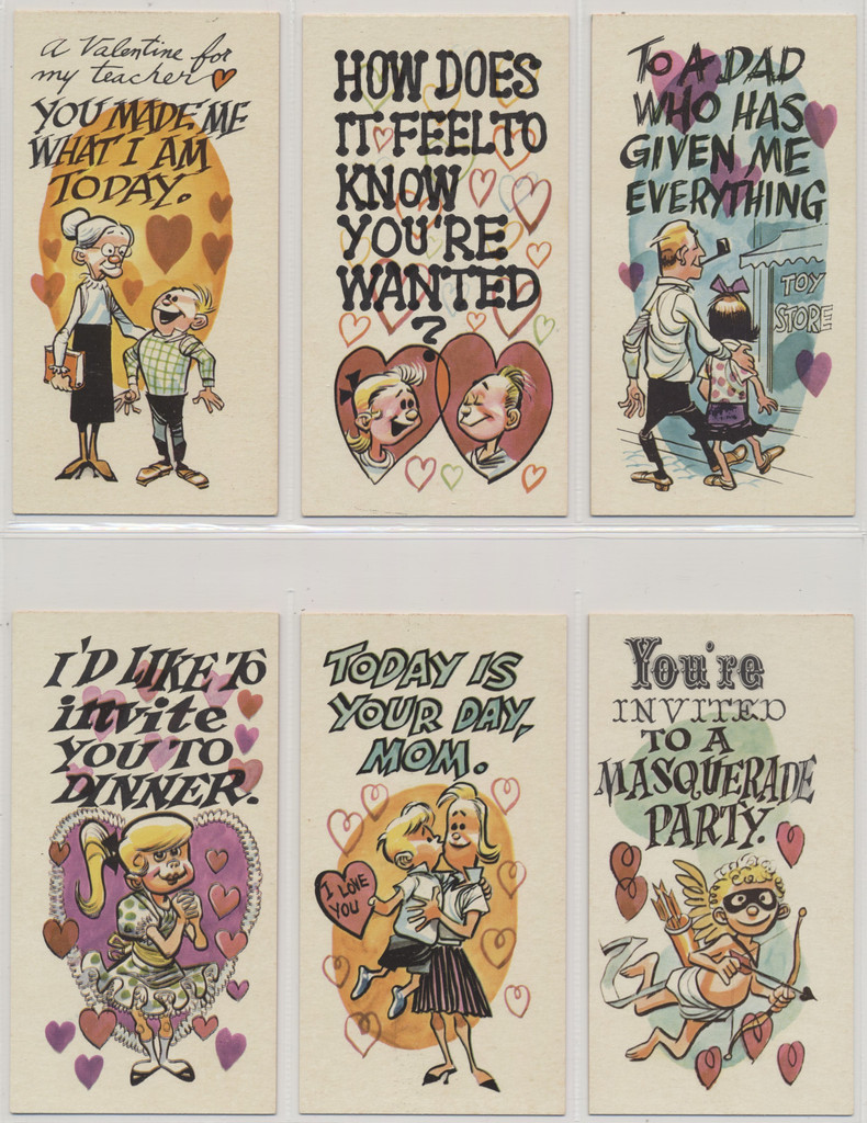 1967 Topps Giant Funny Valentines (Red Back)  Partial Set 50/55  #*sku37782