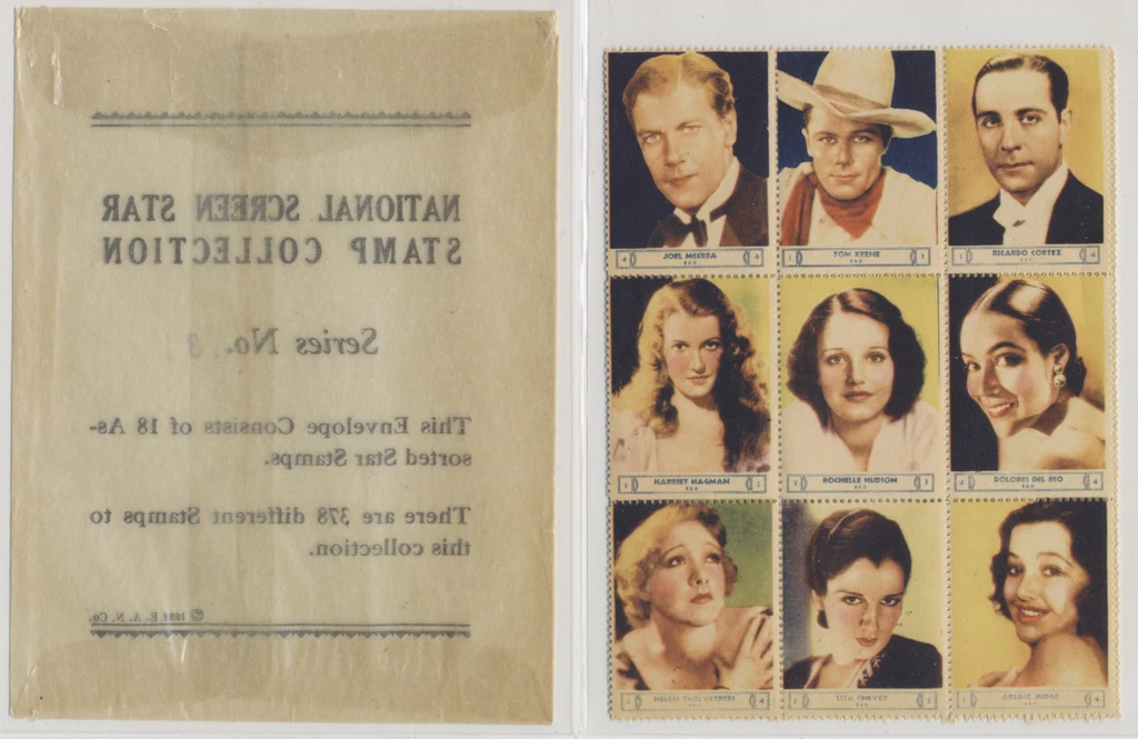1932 National Screen Star Stamp Collection  Lot of 18 with Original Envelope  #*sku37786