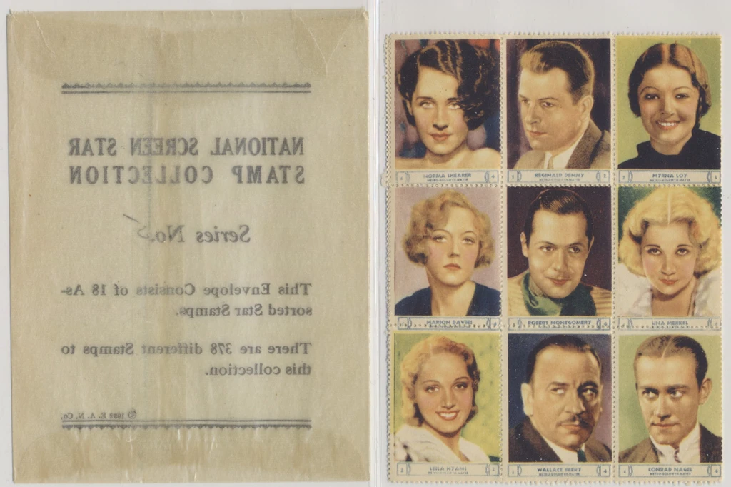 1932 National Screen Star Stamp Collection  Lot of 18 with Original Envelope  #*sku37788