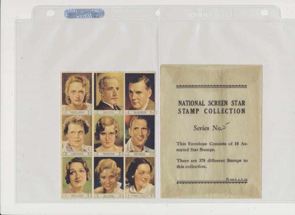 1932 National Screen Star Stamp Collection  Lot of 18 with Original Envelope  #*sku37788