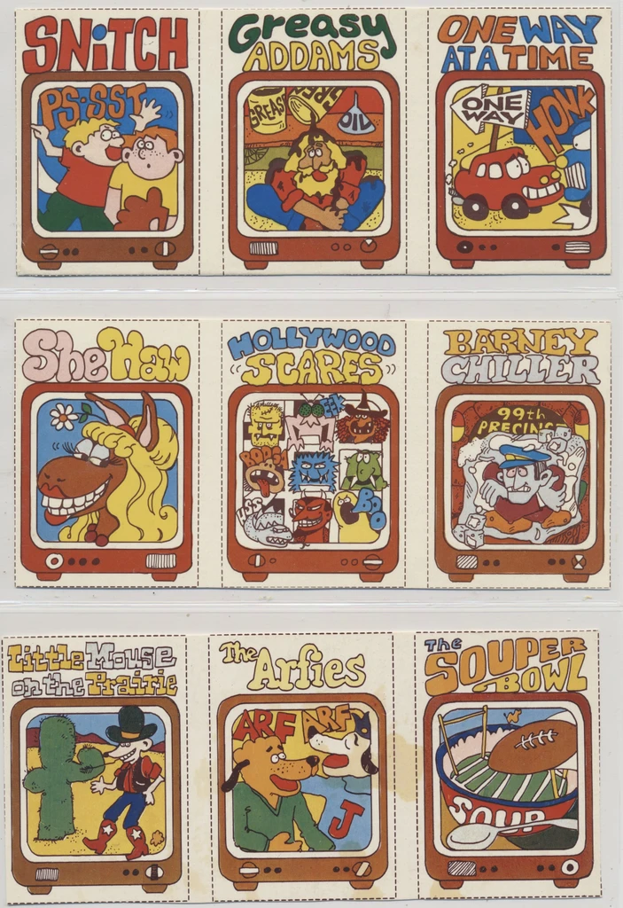 1978 Hostess Wacky TV Show Uncut 3-card Panel Sheet Partial Set 36/48 cards  #*sku37791