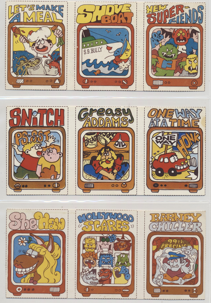1978 Hostess Wacky TV Show Uncut 3-card Panel Sheet  Lot of 5 panels   #*sku37792