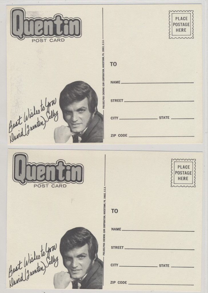 1969 PHILLY Dark Shadows Quentin Collins (David Shelby) Oversized Post Cards Partial Set 10/12  #*sku37795